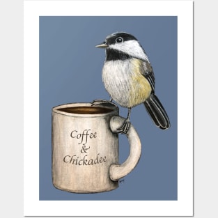 "Coffee & Chickadee" - Java Jungle collection Posters and Art